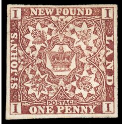 newfoundland stamp 1 pence first issue 1d 1857 M VFNG 047