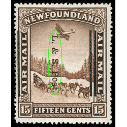 newfoundland stamp 211ii dog sled and airplane 15 1933 M VFNH 014