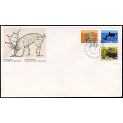 canada stamp 1170 3 7 fdc mammal definitives medium values 1988 FDC COMBO