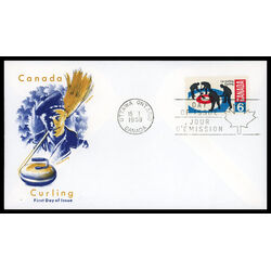 canada stamp 490 curlers on rink 6 1969 FDC PC 023