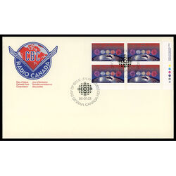 canada stamp 1103 cbc logo over 5 regions of canada 34 1986 FDC LR