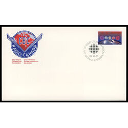 canada stamp 1103 cbc logo over 5 regions of canada 34 1986 FDC