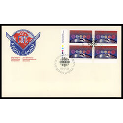 canada stamp 1103 cbc logo over 5 regions of canada 34 1986 FDC LL
