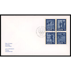 canada stamp 632ai keep fit summer sports 1974 FDC BLOCK
