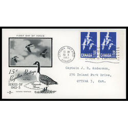 canada stamp 415 canada goose 15 1963 FDC PC 038