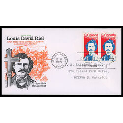 canada stamp 515 louis riel 6 1970 FDC PC 029