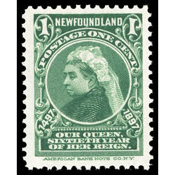 newfoundland stamp 61i queen victoria 1 1897 M VFNH 003