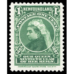 newfoundland stamp 61i queen victoria 1 1897 M VFNH 004