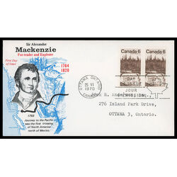 canada stamp 516 sir alexander mackenzie 6 1970 FDC PC 021