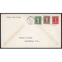 canada stamp 231 3 fdc king george vi 1937 FDC COMBO 028
