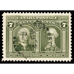 canada stamp 100 montcalm wolfe 7 1908 U VF 098