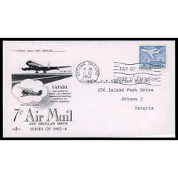 canada stamp 414 jet plane ottawa 7 1964 FDC PC 023