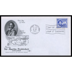 canada stamp 412 sir martin frobisher 5 1963 FDC PC 024