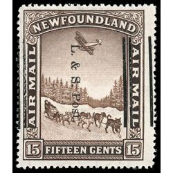 newfoundland stamp 211ii dog sled and airplane 15 1933 M F VFNH 016