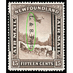 newfoundland stamp 211ii dog sled and airplane 15 1933 M F VFNH 015