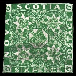 nova scotia stamp 5 pence issue 6d 1857 U VG F 022