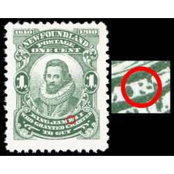 newfoundland stamp 87ix king james i 1 1910 M VF 013