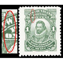 newfoundland stamp 87xii king james i 1 1910 M VFNH 011