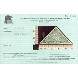 newfoundland stamp 3 pence first issue 3d 1857 M VFNG 026