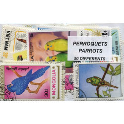 parrots on stamps