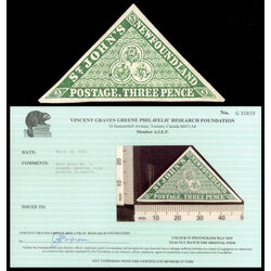 newfoundland stamp 3 pence first issue 3d 1857 M VFNG 026