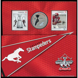 cfl teams stamp and coin set calgary stampeders