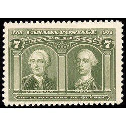 canada stamp 100 montcalm wolfe 7 1908 M F VFNH 102