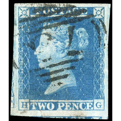 great britain stamp 4 queen victoria two penny blue 2p 1841 U XF 048