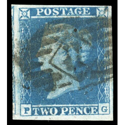 great britain stamp 4 queen victoria two penny blue 2p 1841 U VF 050