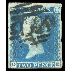 great britain stamp 4 queen victoria two penny blue 2p 1841 U F 053