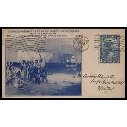 canada stamp 208 jacques cartier 3 1934 FDC PC 051