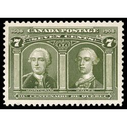 canada stamp 100 montcalm wolfe 7 1908 M XF 105