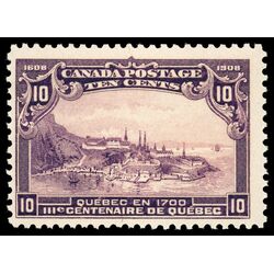 canada stamp 101 quebec in 1700 10 1908 M F 081