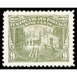 newfoundland stamp 94 logging camp 9 1910 M XF 023