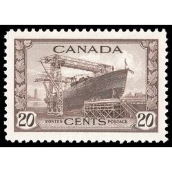 canada stamp 260 corvette 20 1942 M XFNH 023
