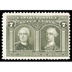 canada stamp 100 montcalm wolfe 7 1908 M F VF 107