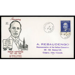 canada stamp 393 arthur meighen 5 1961 FDC PC 021