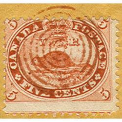 canada rare stamp 15ix beaver leaping fish 5 1859