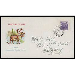 canada stamp 360 caribou 4 1956 FDC PC 015
