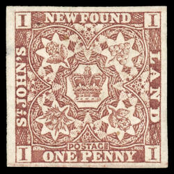 newfoundland stamp 15a pence third issue 1d 1861 M VF 015