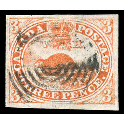 canada stamp 1 beaver 3d 1851 U VF 080