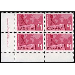 canada stamp 411 crane and map 1 1963 PB LL