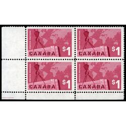 canada stamp 411 crane and map 1 1963 CB LL