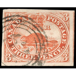 canada stamp 4 beaver 3d 1852 U XF 178