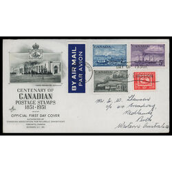 canada stamp 311 4 fdc stamp centenary 1951 FDC COMBO 018