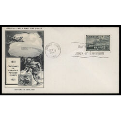 canada stamp 311 trains of 1851 and 1951 4 1951 FDC PC 024