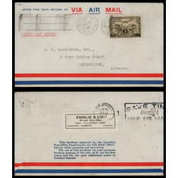 canada stamp c air mail c3 c1 surcharged two winged figures against globe 6 1932 FDC PC 048
