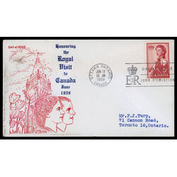 canada stamp 386 queen elizabeth ii 5 1959 FDC PC 054