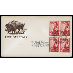 canada stamp 386 queen elizabeth ii 5 1959 FDC BLOCK 059