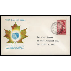 canada stamp 386 queen elizabeth ii 5 1959 FDC PC 053